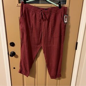 GAP Women's Burgundy Drawstring Jogger Pants